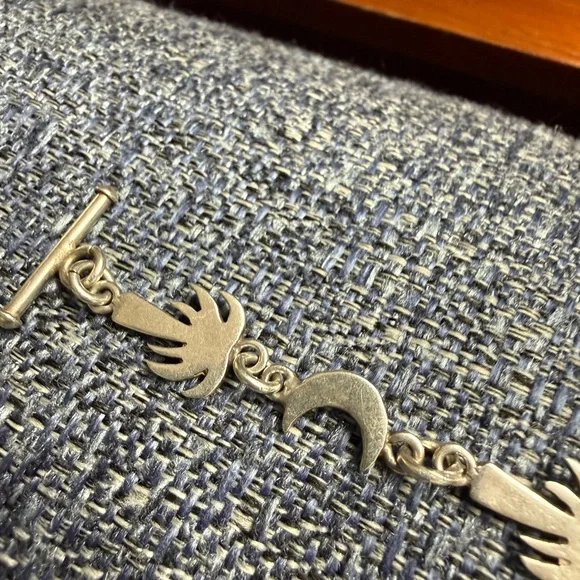 Sterling Silver Moon and Palm Tree Bracelet - Picture 2 of 12